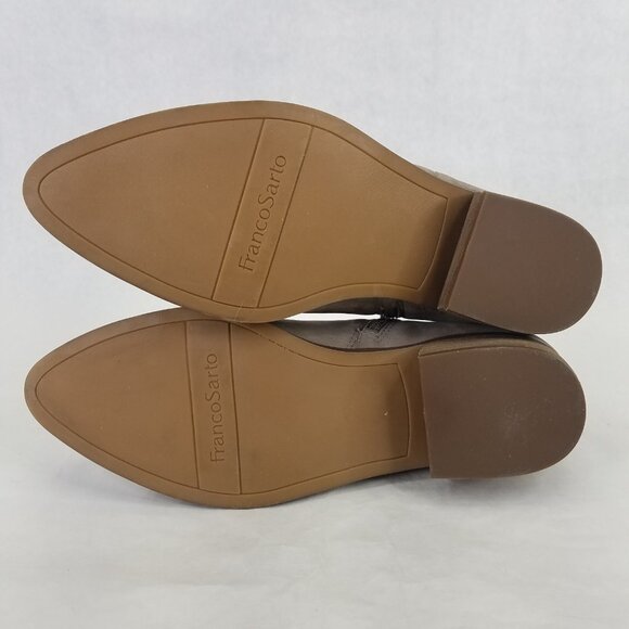 Franco Sarto Laslo Ankle Booties Women's 9 Leather Side Zip Iron Grey Block Heel - Picture 12 of 13